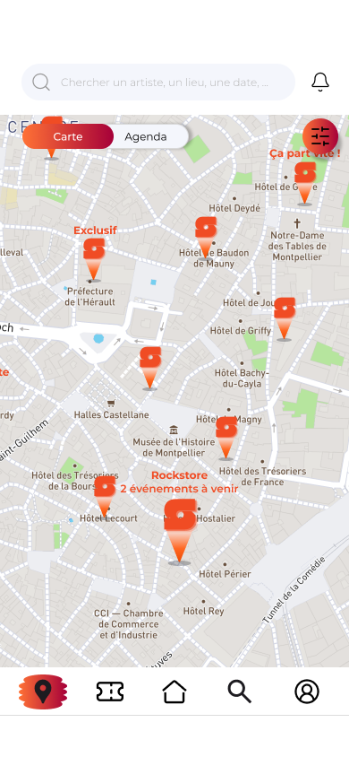 Application Sonart — carte interactive des concerts près de chez toi